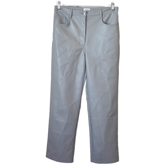 Aritzia Wilfred Melina Faux Leather Pants Marble Grey Women’s 8 - Picture 2 of 12